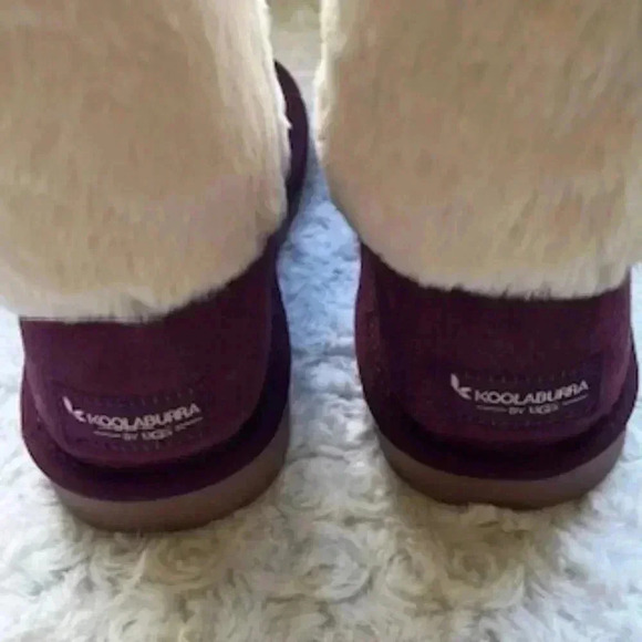 NEW Koolaburra By UGG Plum Aubrel Short Plush Double Cuff Boots Shoes Women’s 3 - Picture 7 of 14